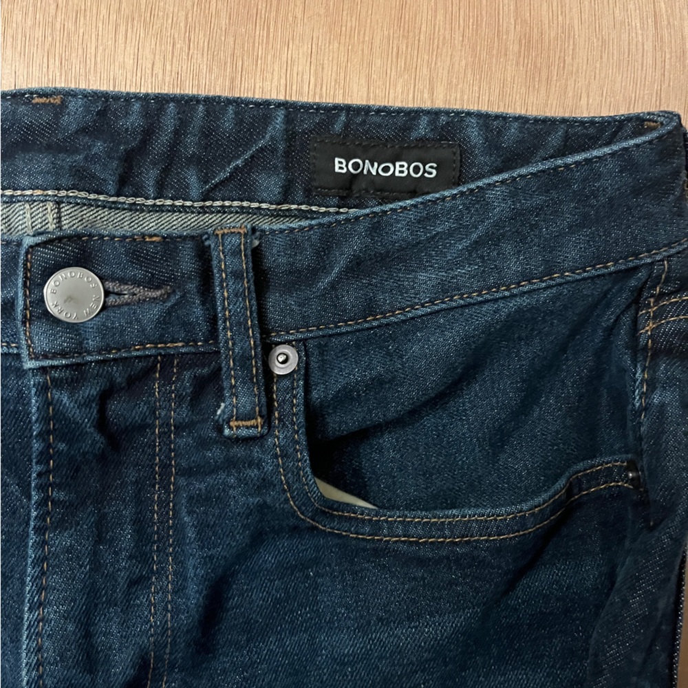 Bonobos Men’s Slim Jeans 31x32 Dark Indigo Organic Cotton